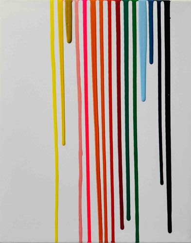 Abstract Drip Painting on Canvas