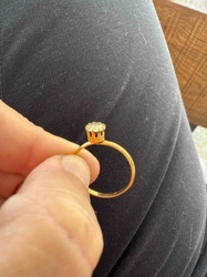 Solitaire Engagement Ring (Gold with Clear Stone)