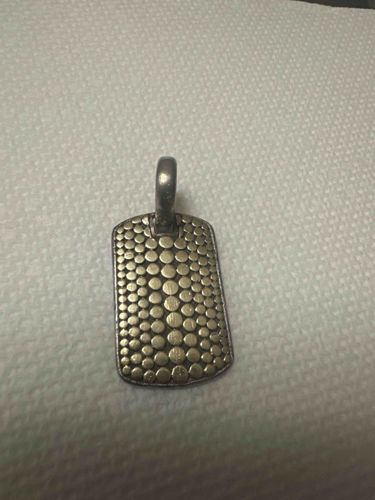 John Hardy 18k Gold and 925 Sterling Silver 'Dot' Tag Pendant