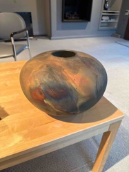 Raku Fired Studio Pottery Vessel by Evans (Number 483)