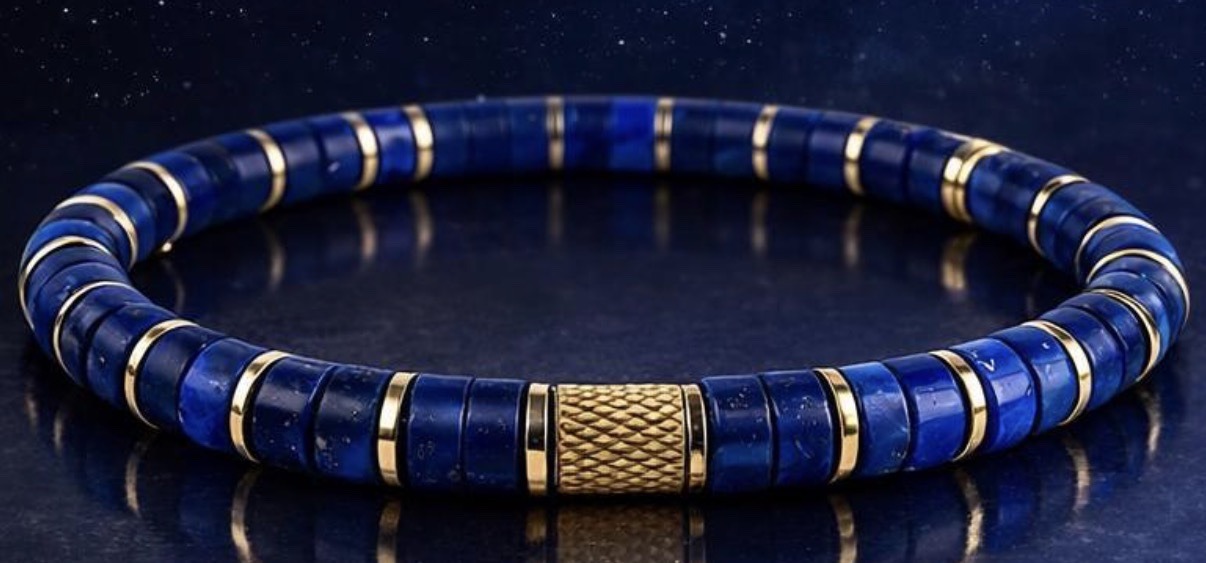 Submitted photo of Beaded gemstone bracelet with metal spacers