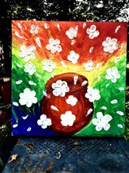 Abstract Floral Pot Painting