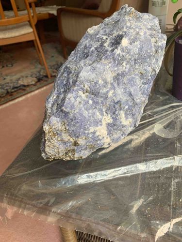 Massive Blue Mineral Specimen (Possible Sapphire or Corundum-bearing Rock)
