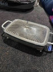 Silver-Plated Rectangular Covered Serving Dish