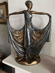 Art Deco Woman Statue with Drape