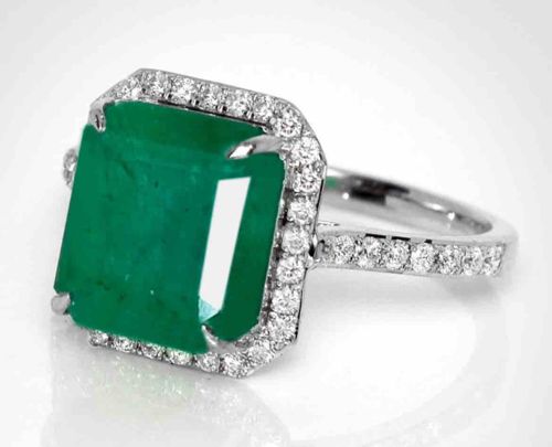 Emerald and Diamond Ring