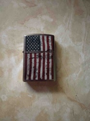 Distressed American Flag Zippo-Style Lighter