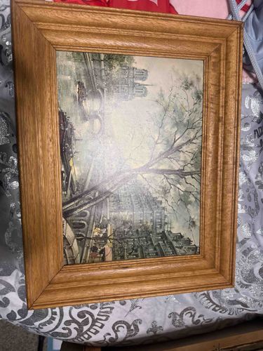 Framed Print of Paris Riverside Scene with Notre Dame