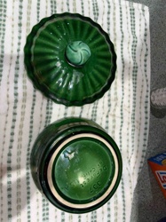 DeForest of California Green Ceramic Covered Pot / Dish