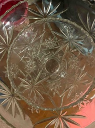 Pressed Glass Two-Tiered Cake or Dessert Stand