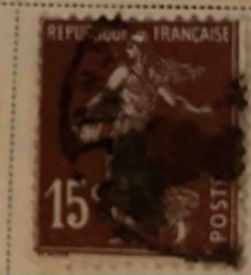 French 15 Centimes 'Sower' Postage Stamp