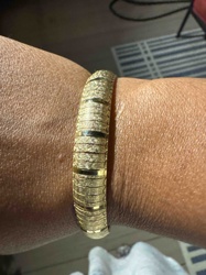 18k Gold Faceted and Polished Band Bracelet