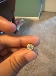 Single Bezel-Set Diamond Bar Pin/Tie Tack