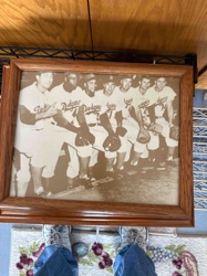 Framed Vintage Photograph of Los Angeles Dodgers Players