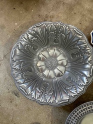 Pewter Floral or Thistle Motif Plate/Dish