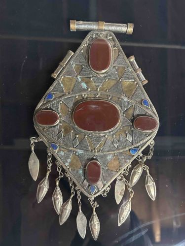Tribal Yemeni or Bedouin Silver and Carnelian Pendant