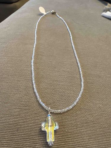 Swarovski Crystal Beaded Necklace with Cross Pendant