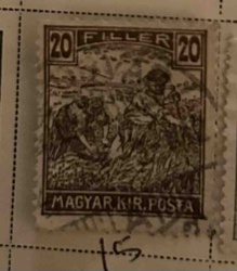 Hungary 20 Filler Stamp, Agricultural Scene