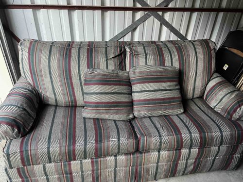 Striped Upholstered Sofa