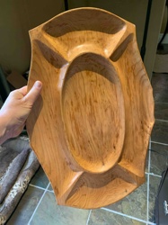 Hand-Carved Wooden Compartmented Serving Tray