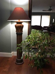 Traditional Carved Wood Floor Lamp