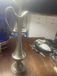 Pewter Ewer/Pitcher with Ornate Base