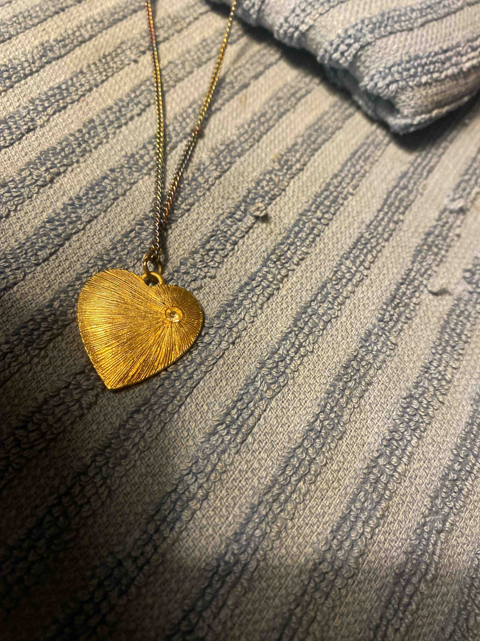Gold-Tone Heart Pendant Sunburst Necklace