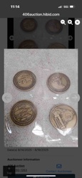Set of Four Brass/Bronze-Toned Commemorative Medals/Challenge Coins