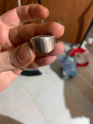 Silver Tone Wide Band Ring
