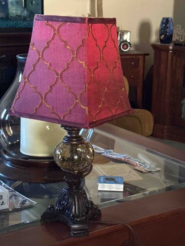 Ornate Table Lamp with Quatrefoil Shade