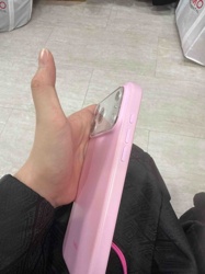 Pink iPhone with Clear Camera Bumper Case
