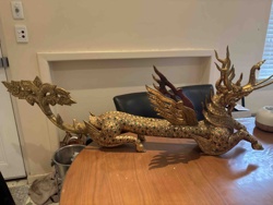 Gilded Mythical Creature Sculpture (Possibly Hamsa/Kinnara)