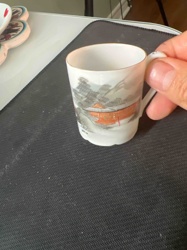 Japanese Scenic Porcelain Demitasse Cup