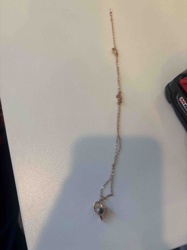 Rose Gold Heart Pendant Necklace with Projection Stone