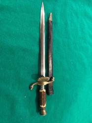 Solingen Stag Handle Hunting Dagger with Scabbard