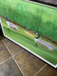 Oil Painting: Canada Geese and Goslings by Allan A. Simpson (2013)