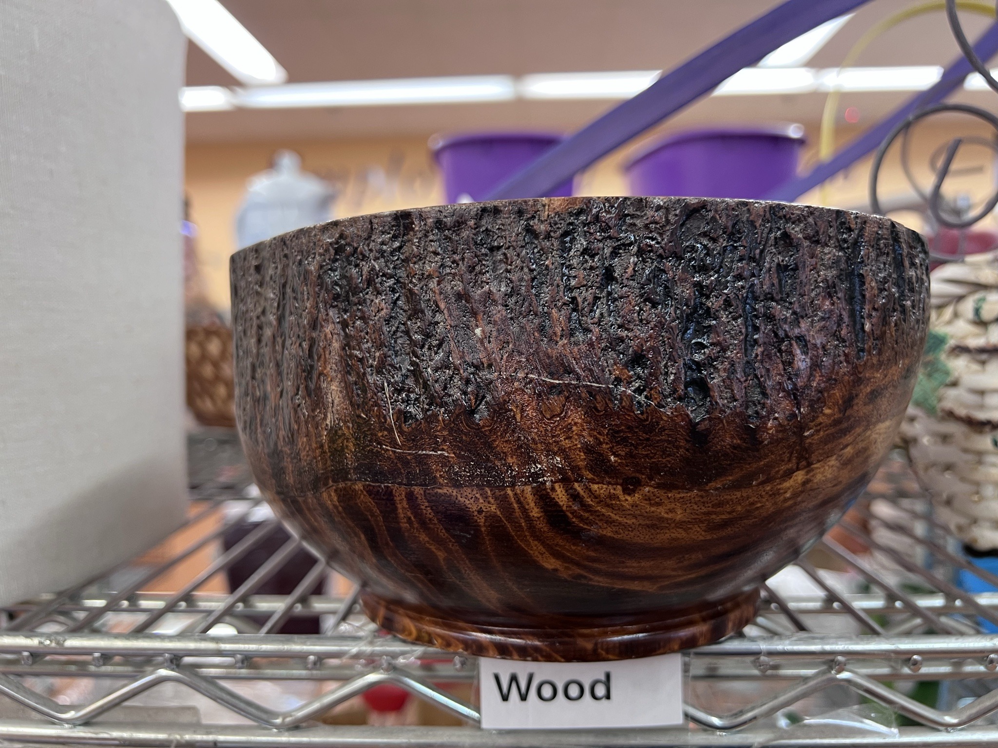 Hand-Turned Natural Edge Burl Wood Bowl