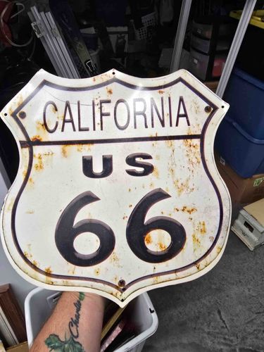 Vintage California US Route 66 Shield Sign