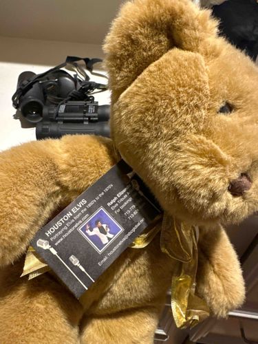 Plush Teddy Bear with 'Houston Elvis' Promotional Tag