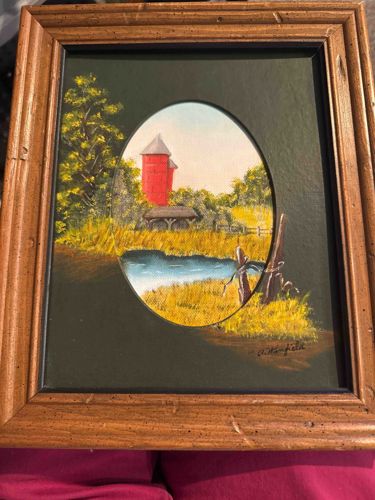Framed Pastoral Landscape Oil Painting by A. Wingfield