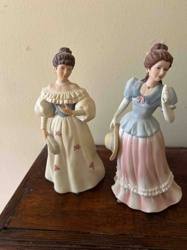 Pair of Porcelain Figurines: Victorian Ladies
