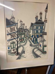 Whimsical European Street Scene Painting