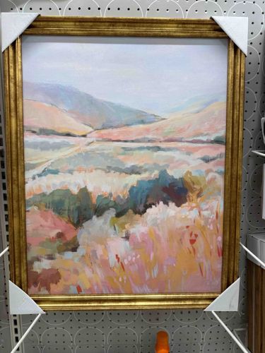 Abstract Landscape Painting in Gilded Frame