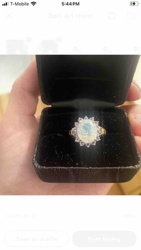 Oval Opal and Amethyst Cluster Ring