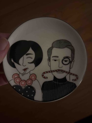 Whimsical Couple Dessert Plate