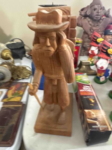 Vintage Hand-Carved Wood Latin American Peasant Figurine