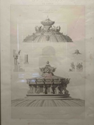 Architectural Drawing: 'Le Nouvel Opéra de Paris' - Dome and Pavillon