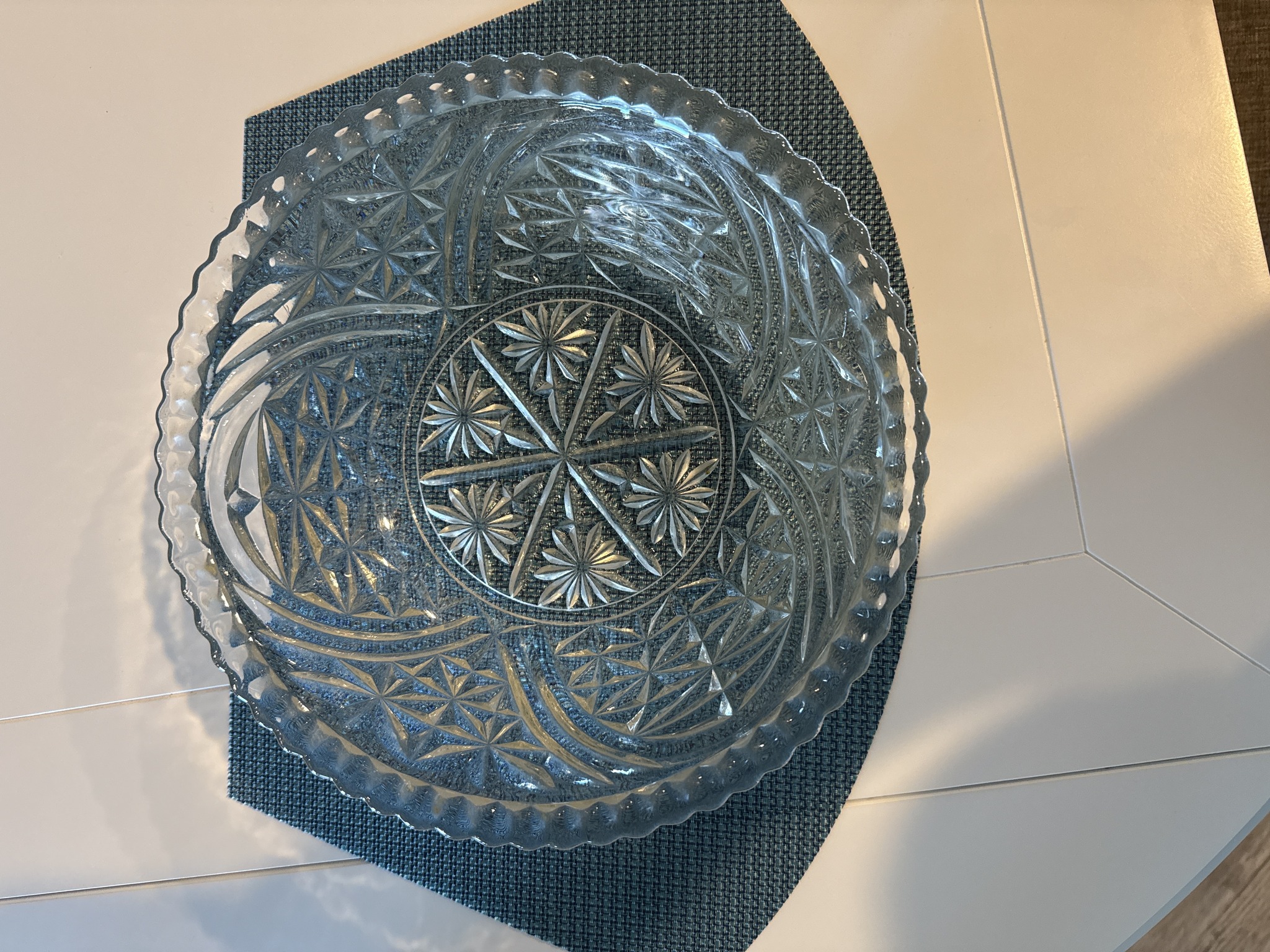 Submitted photo of Cut glass serving bowl