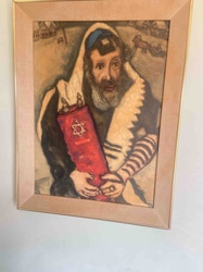 Painting of a Rabbi Holding a Torah Scroll