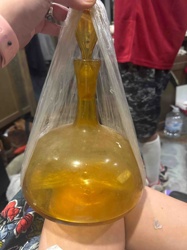 Amber Glass Decanter with Stopper